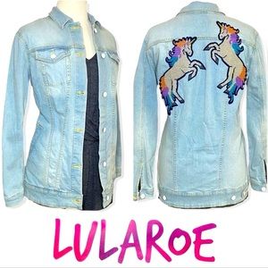 LuLaRoe RARE unicorn denim jacket
